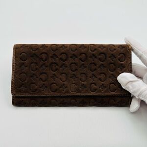 Celine Leather Embossed Monogram Wallet